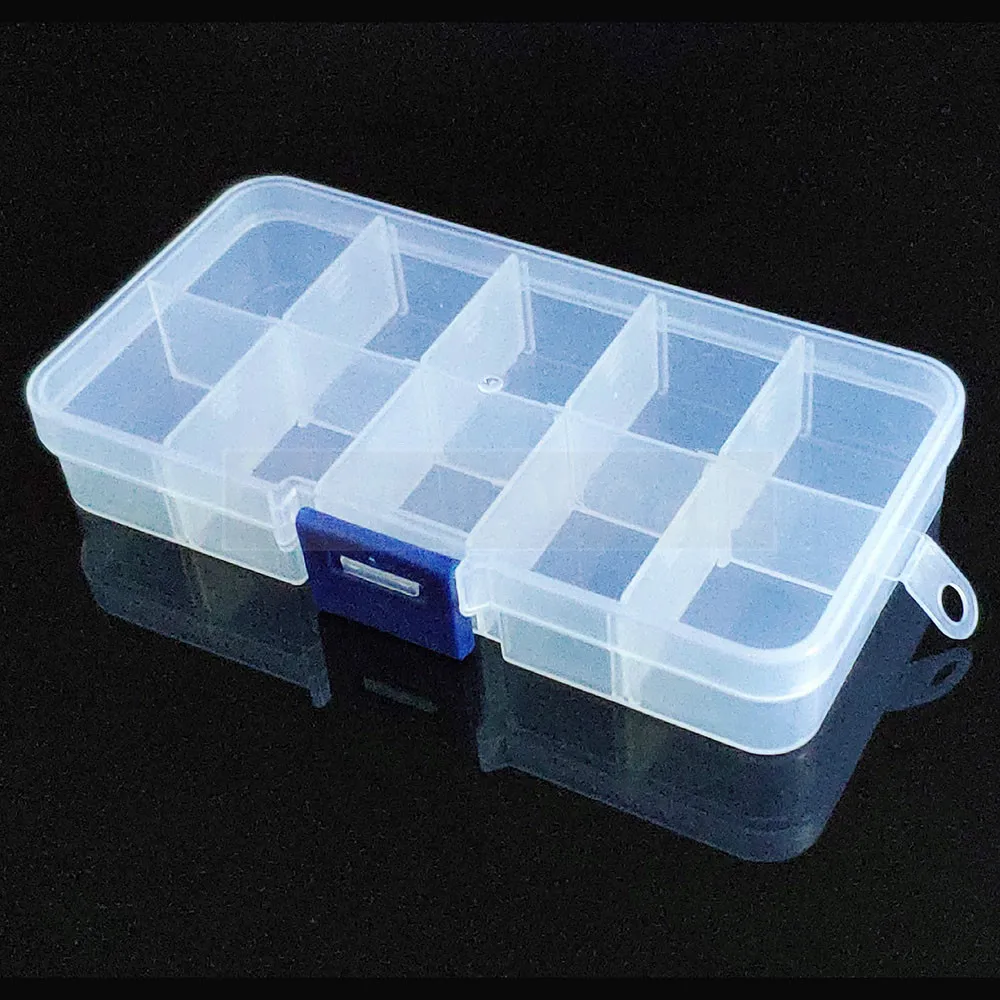 Пластиковая коробка для хранения практичный Регулируемый 10 сетчатый отсек для ювелирных изделий серьги из бисера винт держатель Чехол Органайзер контейнер