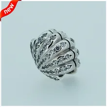 Подходит для Pandora Braclets Ariel подвеска в виде ракушки с прозрачным фианитом серебряные бусины 925 пробы