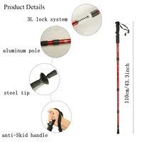 2Pcs/pair Outdoor Hiking Anti Shock Walking Sticks Telescopic Trekking Climbing Poles Ultralight Led Walking Canes Hiking Poles 3