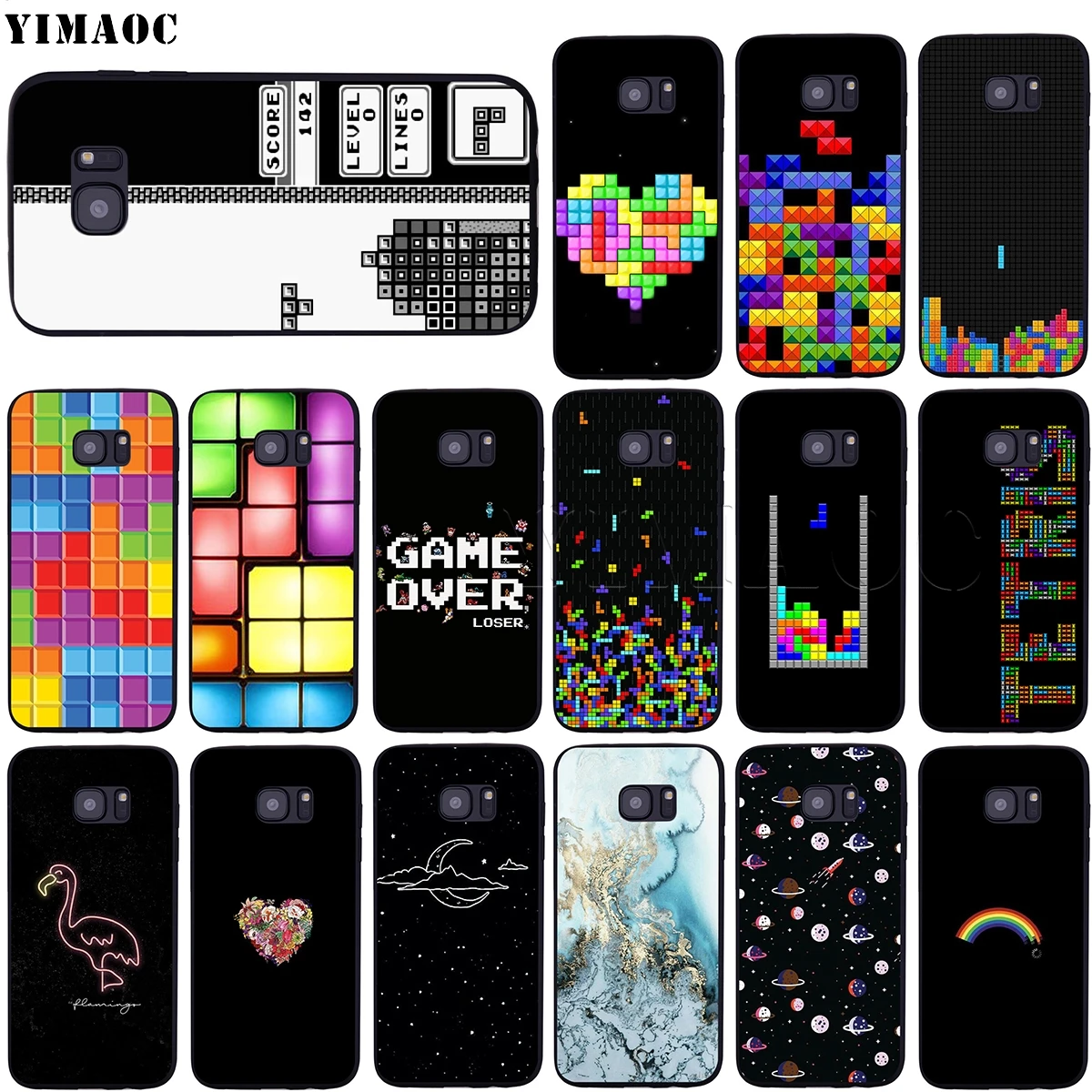 

YIMAOC Tetris Case for Samsung Galaxy A7 A8 A9 A10 A20 A30 A40 A50 A70 M10 M20 M30 S10e J6 Plus