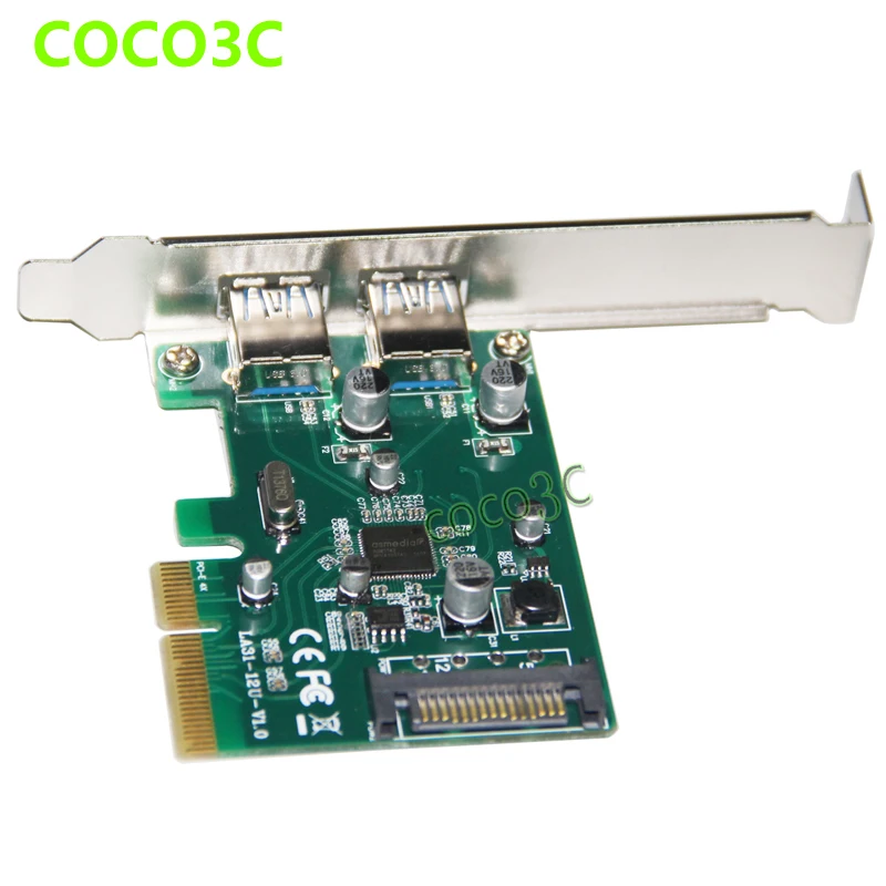 2 порта USB 3 1 Type A PCI e контроллер карта для настольного компьютера Express x4 к USB3.1