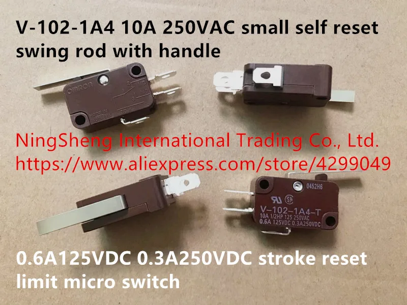 Nuovo Originale Di 100% V-102-1A4 10A 250Vac Piccola Auto Reset Altalena Asta Con Manico Corsa Di Reset Limit Micro Interruttore