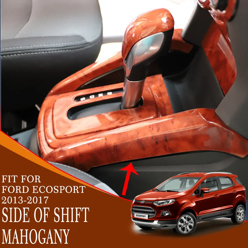 

car Gear Shifter Panel Side Cover Trim carbon fiber mahogany ABS plastic accessories interior cover for ford ecosport 2013-2017