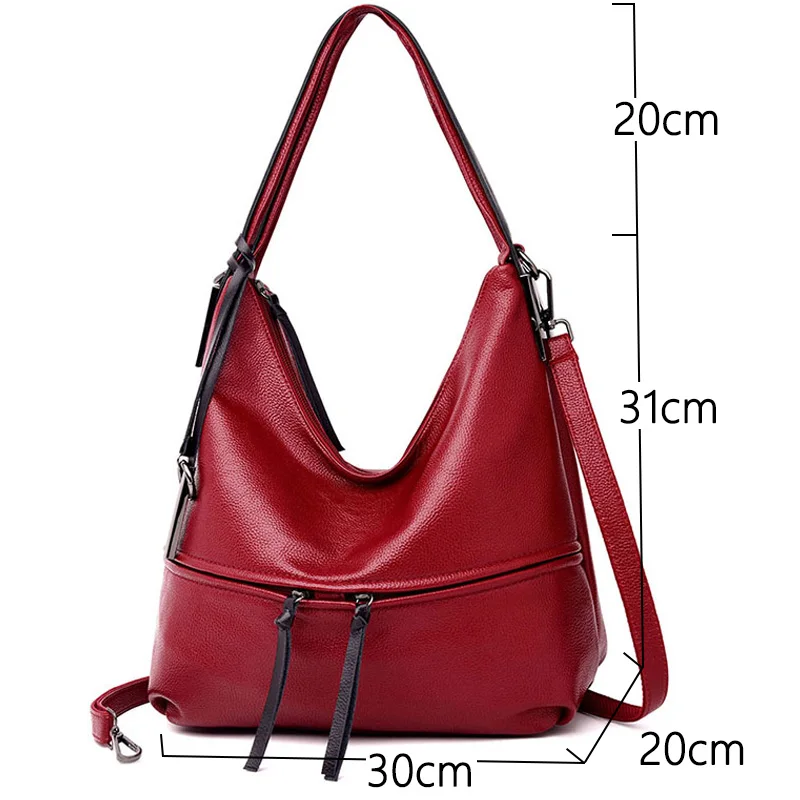 Роскошные Брендовые женские кожаные сумки большой емкости винтажные сумки с верхней ручкой однотонные сумки-тоут Sac сумка на плечо женская сумка на плечо
