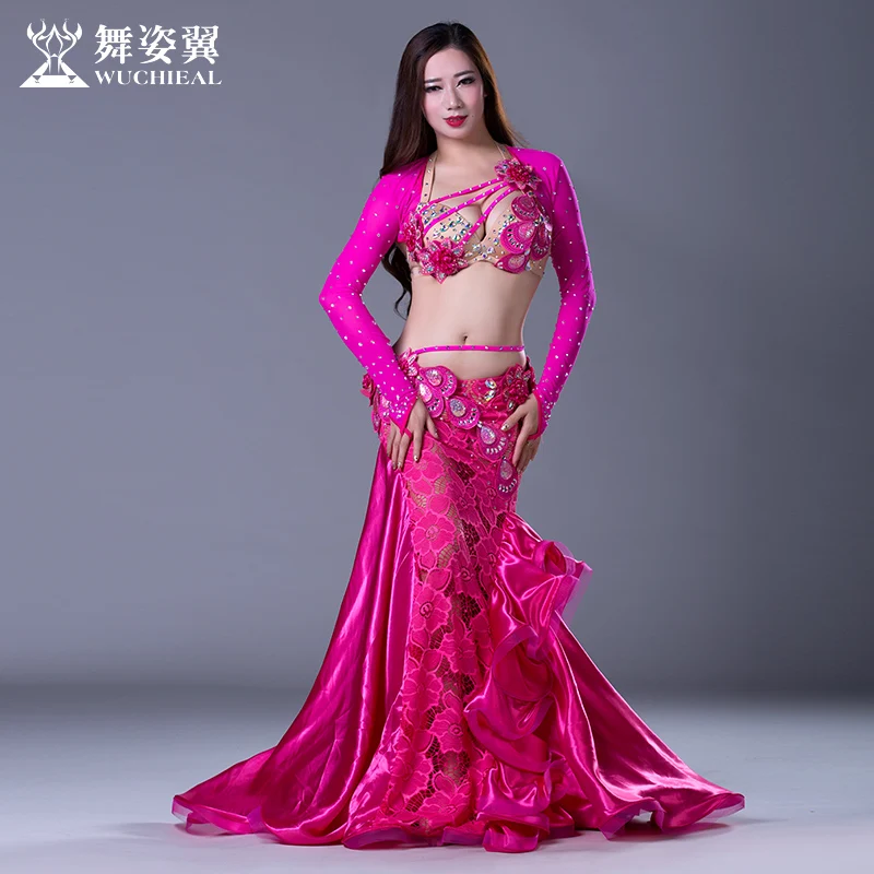 Костюм для танца живота Bellydance костюм с алмазной вышивкой бюстгальтер пояс шарф
