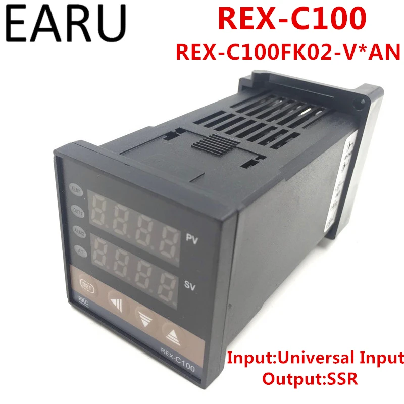 REX-C100 REX-C100FK02-V* цифровой PID контроль температуры Лер SSR выход 0-400 градусов универсальный K PT100 J Тип вход