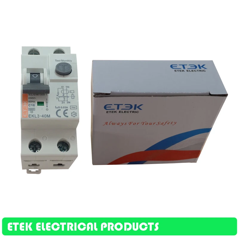 

EKL3-40M 2P(1P+N) 30MA 100MA 300MA AC type 230/240V~ 50HZ/60HZ RCBO 6A 10A 16A 20A 25A