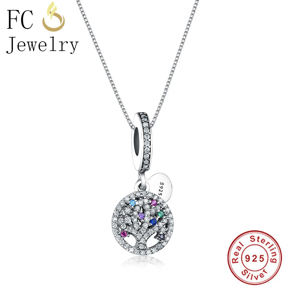 

FC Jewelry 925 Sterling Silver Simple Tree of Life Statemet Necklaces & Pendants Chain European Women Choker Collar Trinket Gift