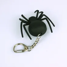 black Spider sound light keychain mobile phone pendant gift LED flashlight Halloween gifts wholesale