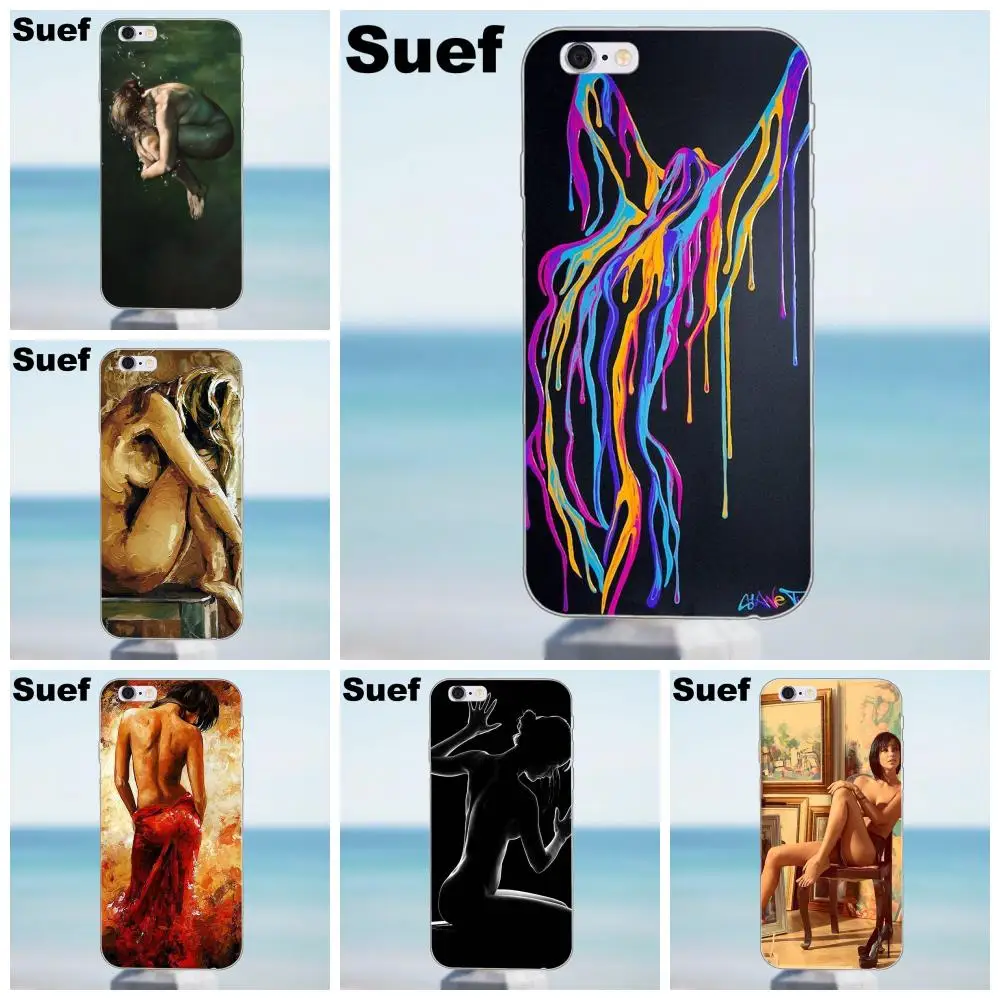 Suef ТПУ новый стиль Обнаженная искусство для iPhone X 4 4S 5 5S 5C SE 6 6S 7 8 Plus Samsung Galaxy J1 J3 J5 J7 A3
