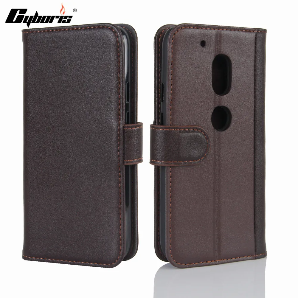 

CYBORIS for MOTO G4 Play Case Genuine Real Cow Leather Case for MOTO G4 Play Flip Cover Wallet Stand