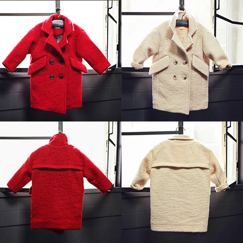 Новая куртка для девочек красного цвета, плотные осенне-зимние детские пальто, детская куртка, 8JK083