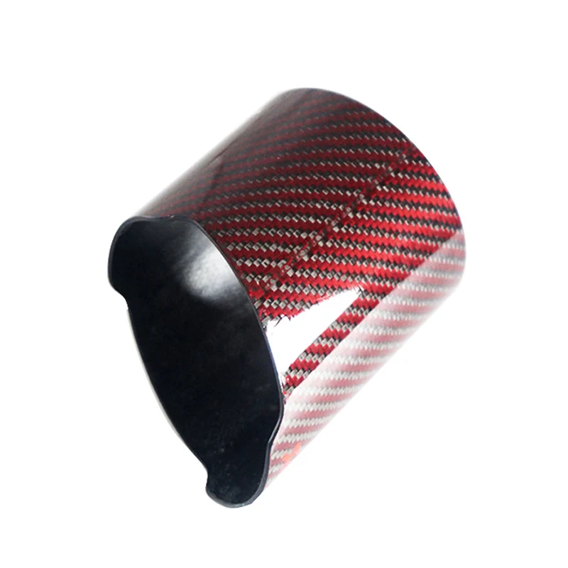 

3" Car Red Carbon Fiber Exhaust Muffler Pipe Cover Tip Decoration Case with Logo
