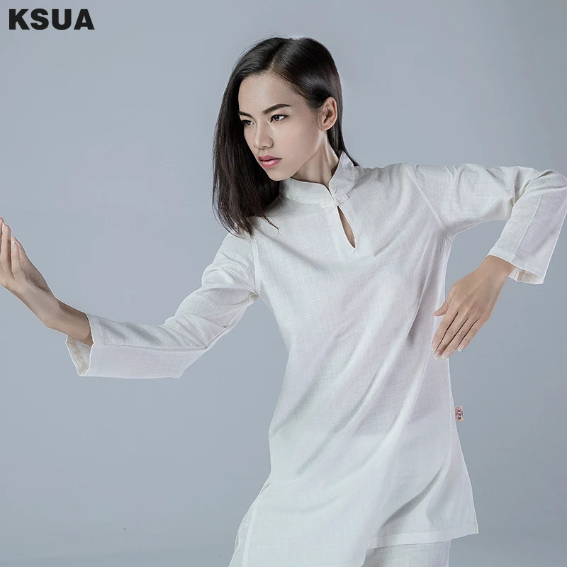 

Woemn Tai Chi Costume Chinese traditional clothing Kung Fu uniforms Martial Arts wushu Kimono For Kara Zen Suit Tracksuit