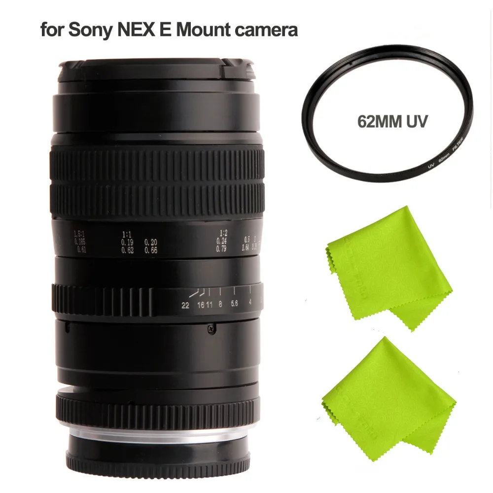 

60mm f/2.8 2:1 2X Super Macro Manual Focus Lens for Sony NEX E Mount camera A7 A7II A7R A7S A330 A6300 A6000 A5100 NEX-7/6/5/3
