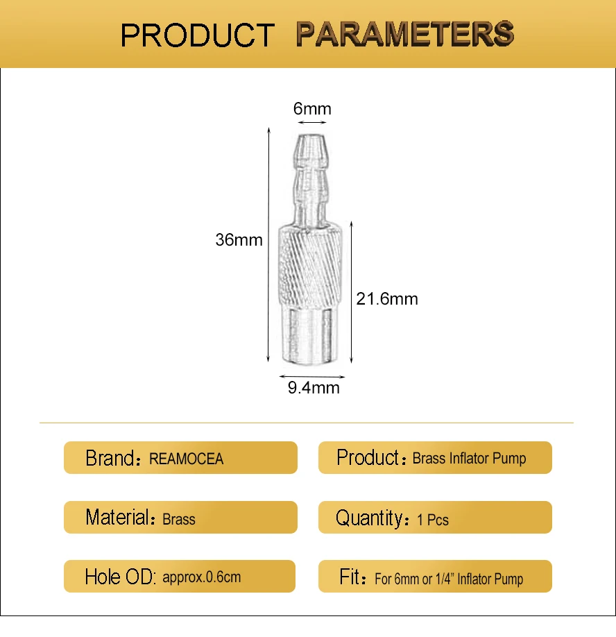 Reamocea 1Pc Car Auto Brass 6mm Tyre Wheel Tire Air Chuck Inflator Pump Valve Clip Clamp Connector Adapter For BMW Honda Nissan (13)