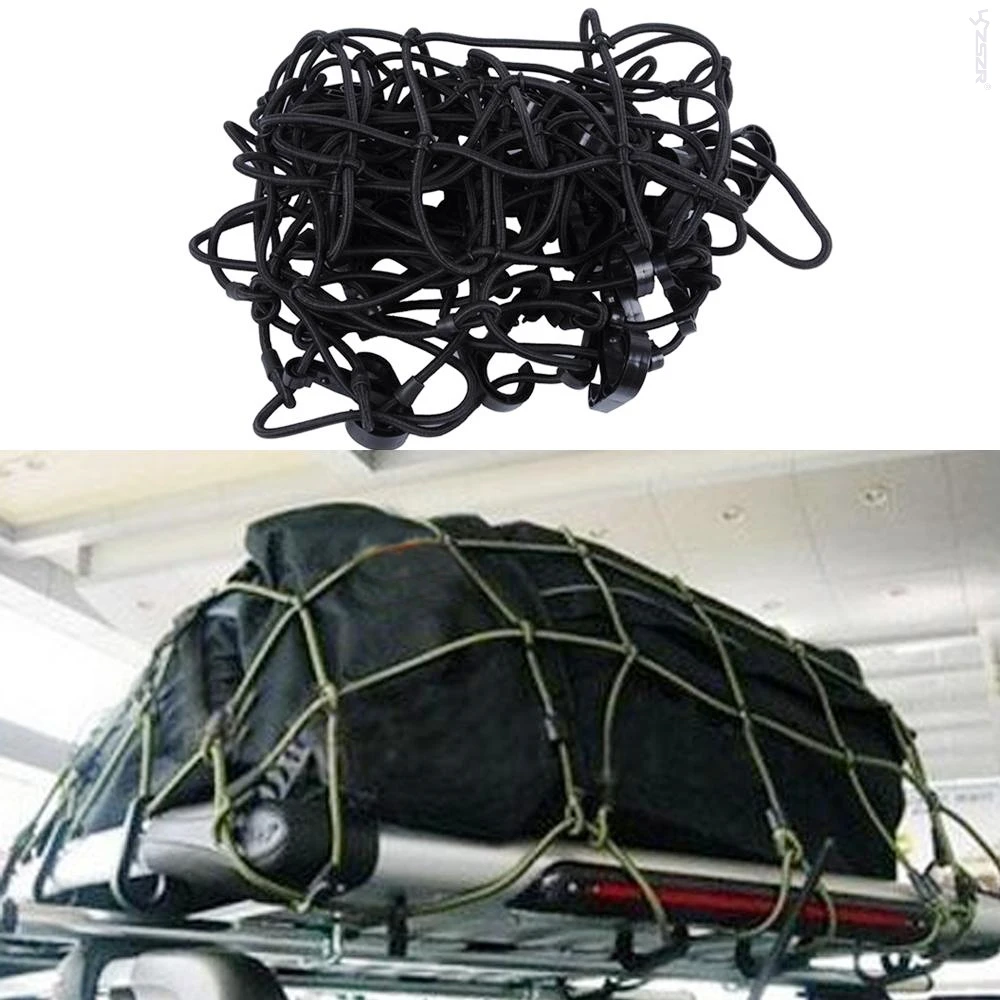 

Universal Car Black Diameter 6MM Cargo Basket Elasticated Net Elastic Car Roof Top Rack Cover Network Luggage Carrier Z2AAE032