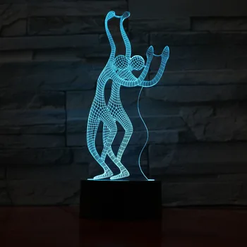 

Yoga Dance Acrylic Panel 3D Lights 7 Colorful Touch Control Lamp 3d Led Lamp Novelty Luminaria Led Night Light Lamps Drop Ship