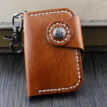 Классные! Мужской Байкер-рокер из натуральной кожи ручной работы с натуральным лицевым покрытием брелок чехол