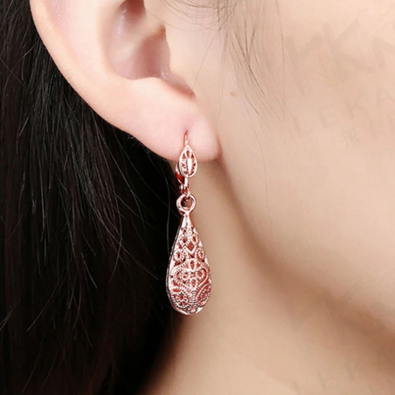 серьги капелька золото