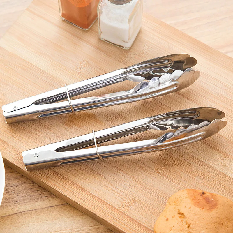 

1pcs Stainless Steel Barbecue Locking Tongs Serving Clip BBQ Grill Baking Salad Steak Vegetable Pasta Kitchen Tool Gadget,Q