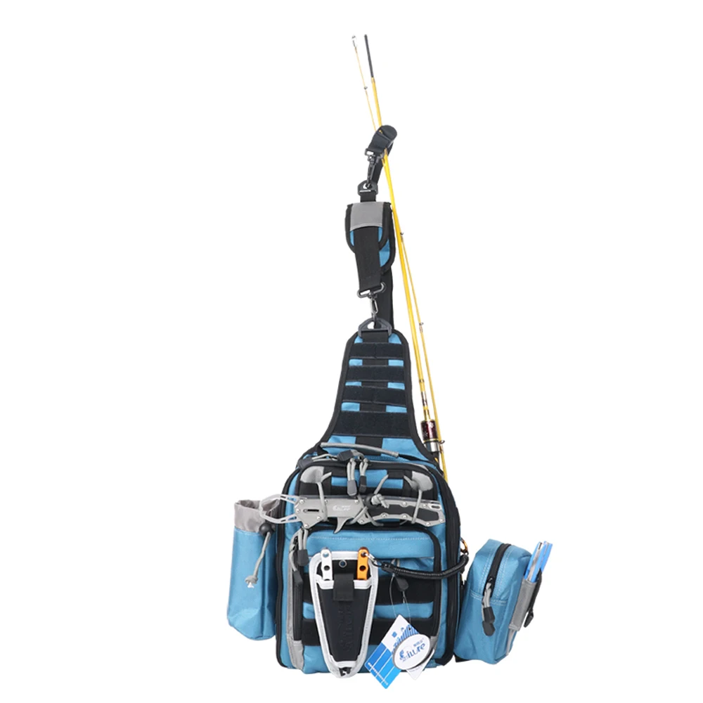 multi function Blue Canvas fishing waist bags Saddle bag waterproof