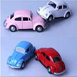 Лидер продаж моделирование сплава Модель автомобиля розовый жук игрушка ретро автомобиль 1:32 литья под давлением металлический сплав