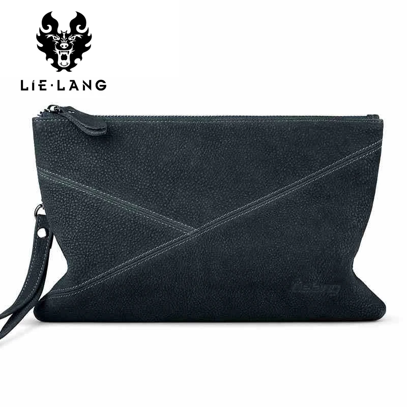 

LIELANG Brand Genuine Leather Men Clutch Wallets Large Capacity Bags Purse Male Luxury Wallet Soft Leather Business Wallets