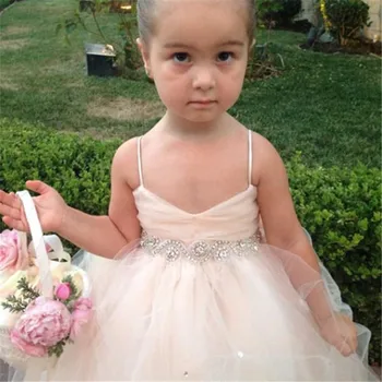 Ball Gown Flower Girl Dresses Appliques Girls Pageant Gowns Vintage Communion Dress Big Bow Back Custom Made Puffy Tulle lovely princess flower girls dresses with bow long pageant dress kids party dress ball gowns pink custom made