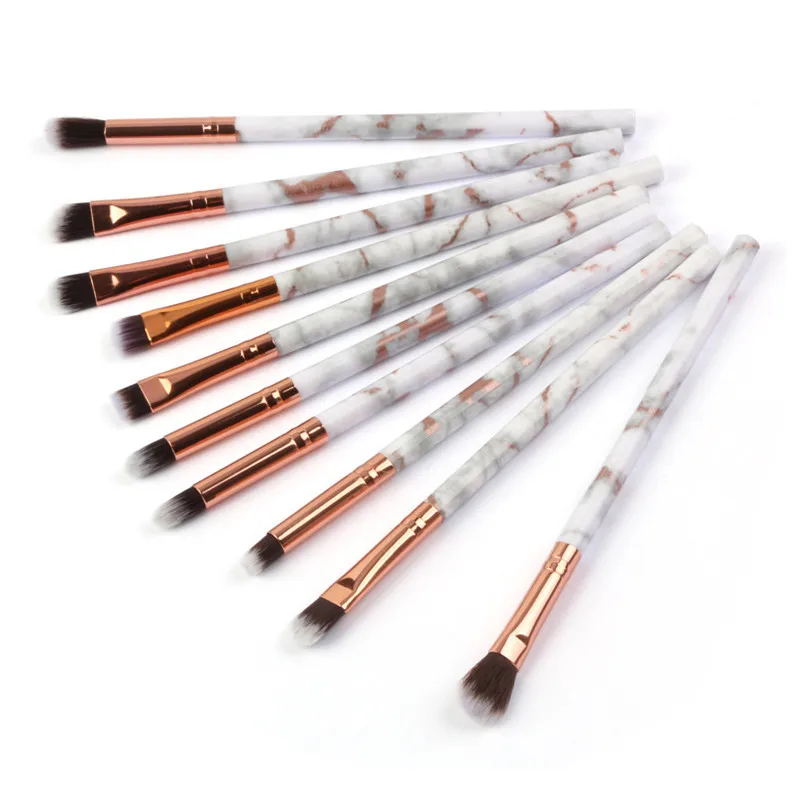 

10 Pcs Makeup Brush Set Marble make-up brush Tools Professional Face Eye Shadow Eyeliner Foundation Blush pincel maquiagem 30#
