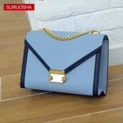 Летние синие сумочки для Для женщин 2019 роскошные дизайнерские заклепки Наплечные сумки известных брендов дамы кроссбоди мешок высокое