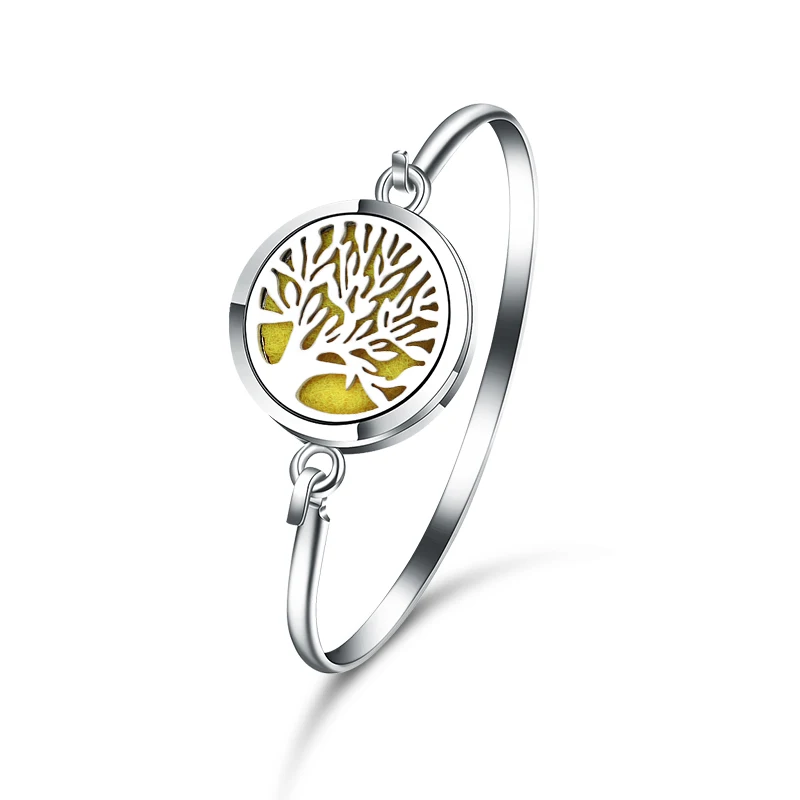 

2019 Magnetic Bracelet Stainless Steel Tree Of Life Aromatherapy Essential Oil Diffuser Perfume Lockets Jewelry Bangle Bracelet