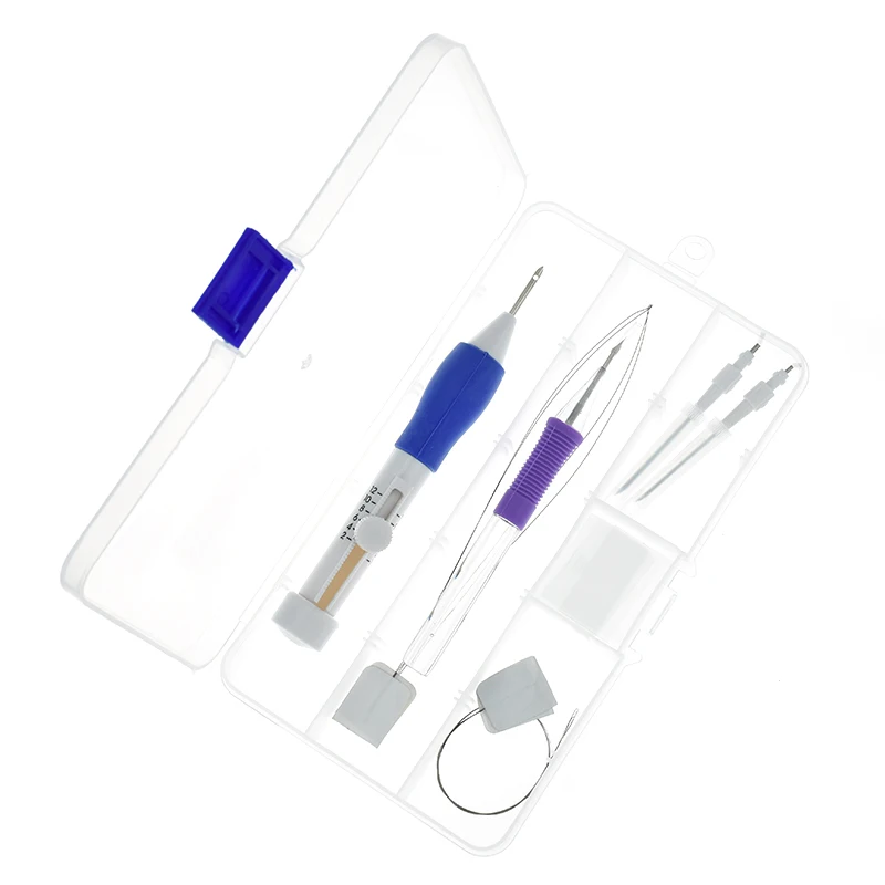 Punch Embroidery Needles Practical Women Embroidery Stitching Punch Pen Set Craft Tool With Patterns For Embroidery DIY Sewing  (6)