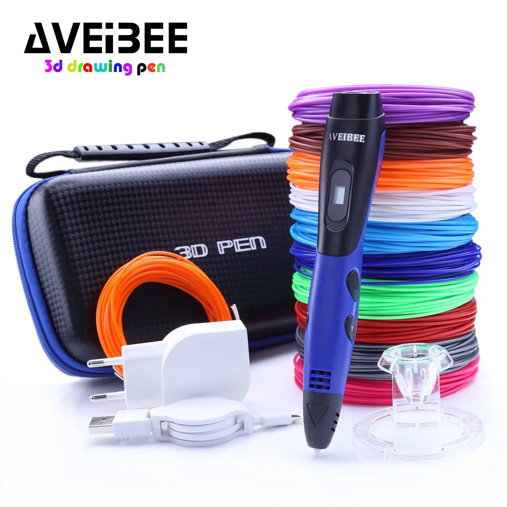 

New Arrival Blue 3D Printing Pen With PLA Plastic Refill 3 D Printer Drawing Pens DIY Perfect Gift for Kids & Adults