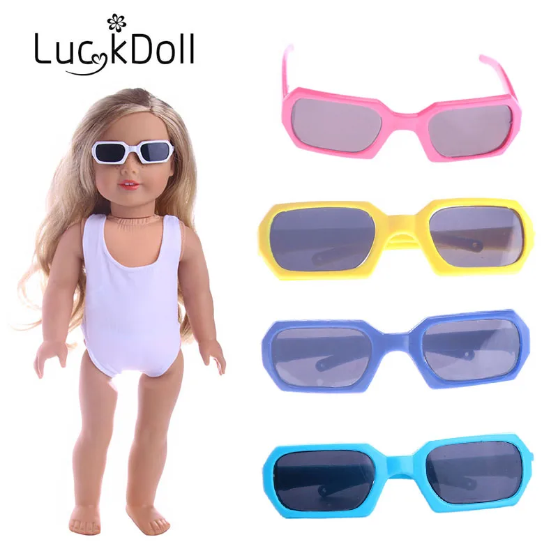 Luckdoll 6 color mirror sunglasses for 18 inch American dolls, children