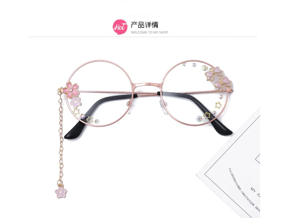 Лолита очки Лолита бант вишневый цвет положить кулон с японской мягкой сестра движение очков