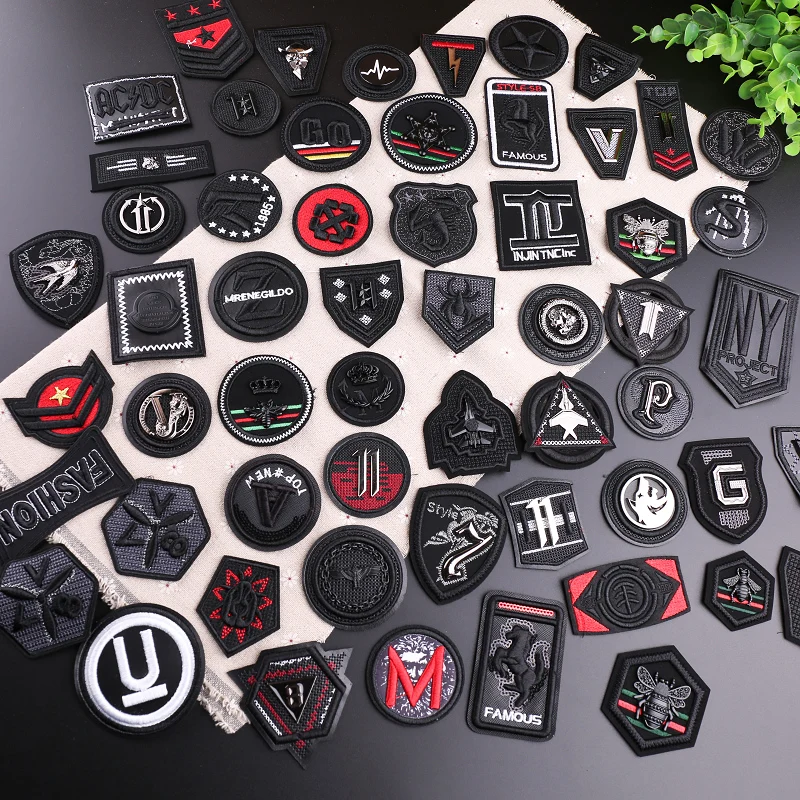 

Leather Label Patch Metallic Down Clothing Decoration Badge Embroidery Applique