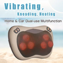 JinKaiRui Vibrating Kneading Neck Body Massager Hammer font b Pillow b font Infrared Shiatsu Electric Shoulder