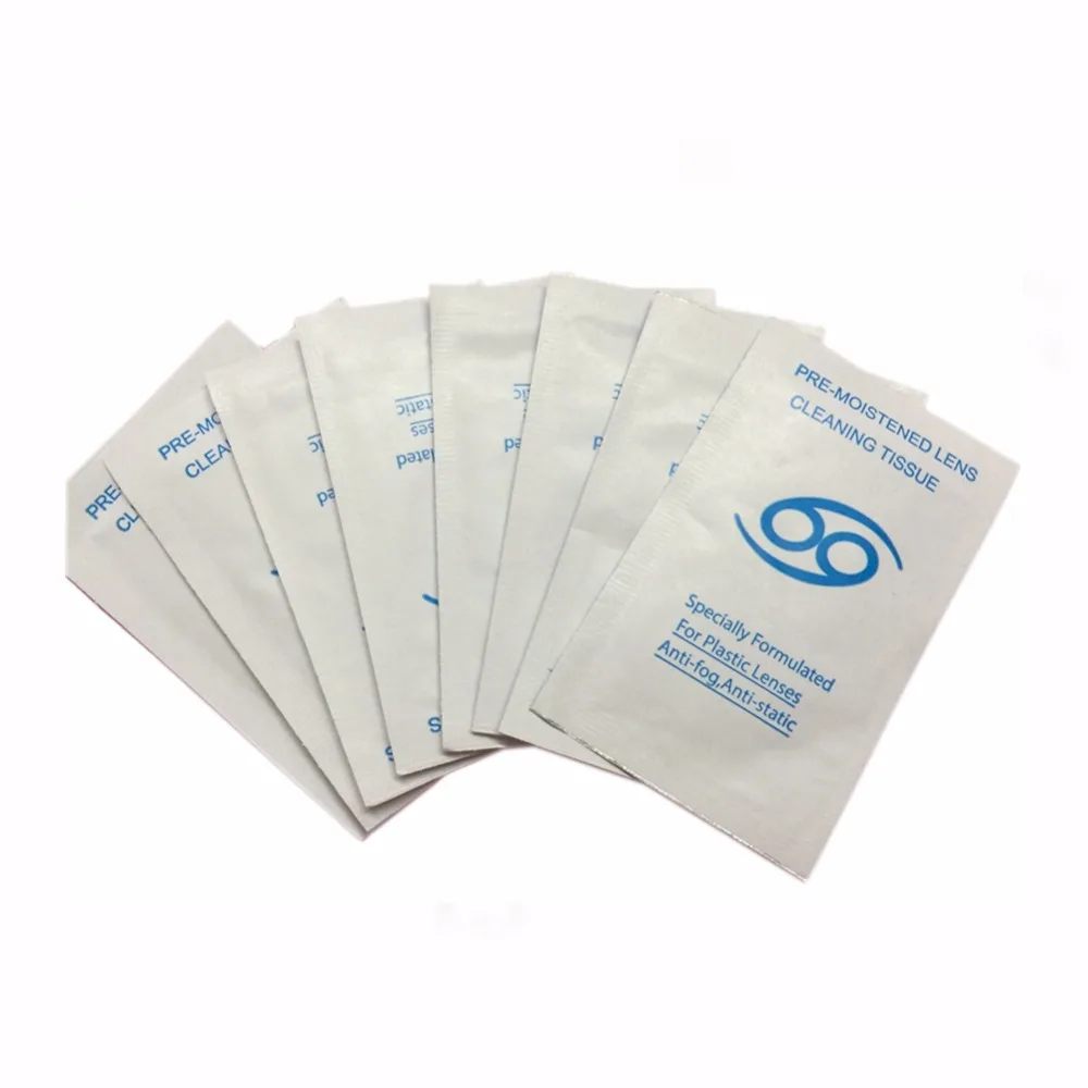Cena 100 sztuka mokro obiektyw chusteczki papierowe PreMoisten jednorazowe do okularów kamery monitory LCD mikroskopy teleskopy zestaw do czyszczenia serwetki