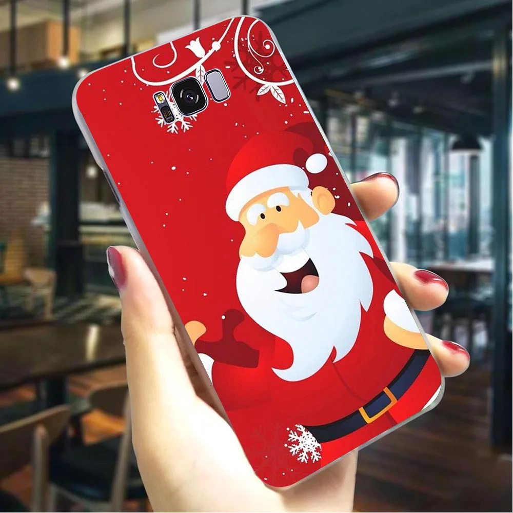 

Christmas New Year Hard Cover for Samsung Galaxy M20 Hybrid Phone Case for Samsung Galaxy M30 S6 S7 Edge S8 S9 Plus Cases Skin