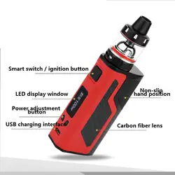 Оригинальный 100 Вт vape комплект кальян электронная сигарета испаритель с 2200 мАч Батарея 3,5 мл распылитель красочная электронная сигарета