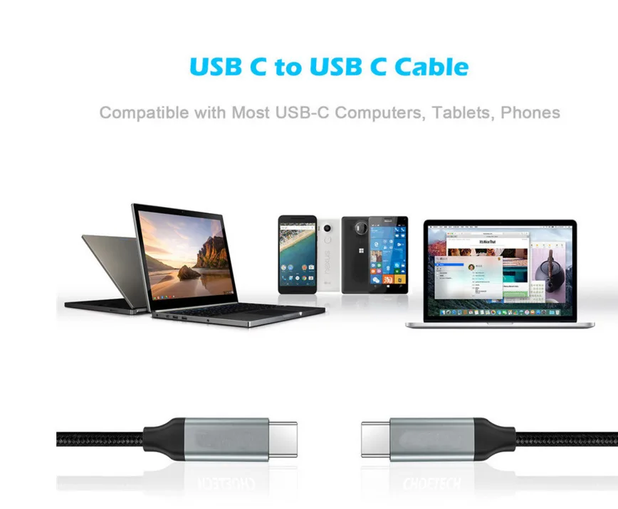 3а Двойной USB-C кабель плетение 20AWG PD кабель usb к usb быстрая зарядка 3,0 Быстрая зарядка type c 3,0 кабель для передачи данных для телефона и ноутбука