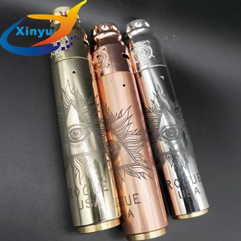 

rogue mod kit 18650 battery brass copper Mechanical Vaporizer Vape Mod 24mm diamater with AvidLyfe RDA