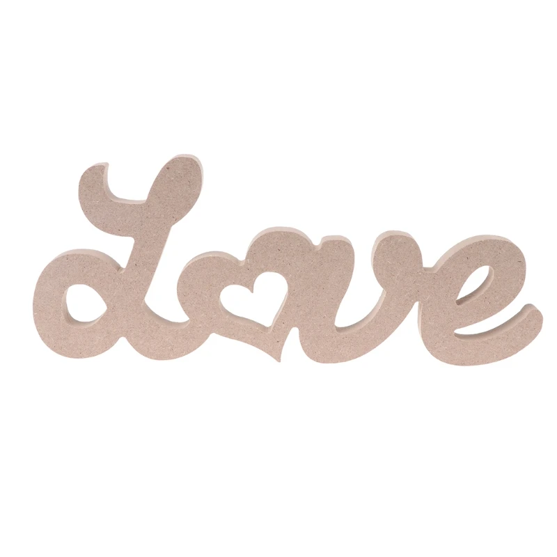 

LOVE Letters Brown Wooden Craft Sign Wedding Ornaments Photo Props Table Decor