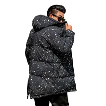 Новинка, зимнее Мужское пальто большого размера, XL-6XL с капюшоном, волнистый рисунок в горошек, Модная парка, теплая хлопковая куртка для 140 кг, мужская одежда