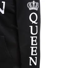 2018 SPring King Queen Printed Hoodies Women Men Sweatshirt Lovers Couples Hooded Hoodies Sweatshirt Casual Pullovers