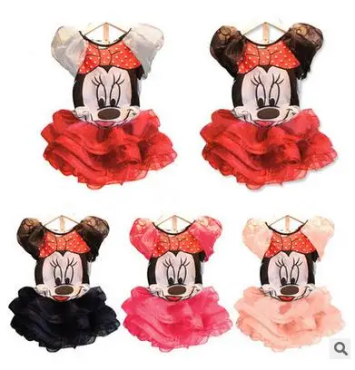 

Retail!girls dress new clothes are 100% 2017 summer fashion style cartoon cartoon dress cute little mickey minne printed dress