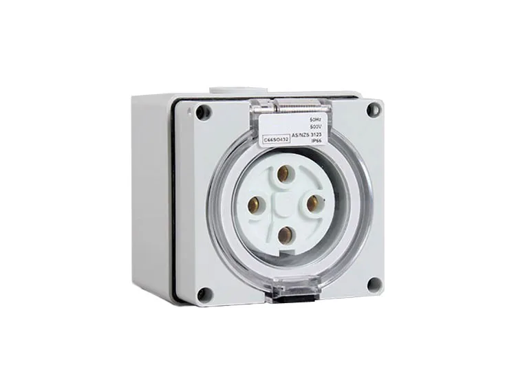

Free Shipping 4Pin 500V 32A Australian Standard IP67 Industrial Square Waterproof Socket 56SO432