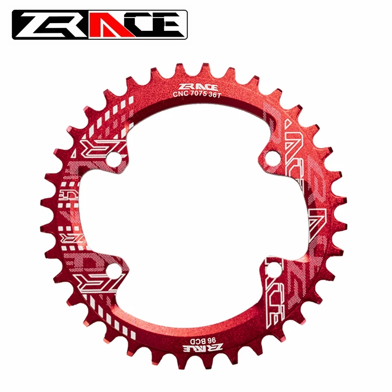ZRACE велосипедная Звездочка 32T 34 Т 36 38T BCD96 круглый Форма узкая широкая цепь из колец