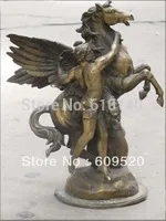 

17"Greece / Mercury Horse Warrior Bronze statue